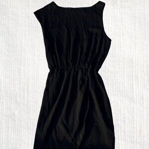 Theory Black Sleeveless Cinched-Waist Dress, Size 0